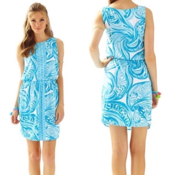 Lilly Pulitzer Women’s Windward Dress Blue Sea Ruffles Size XS - Picture 5 of 8
